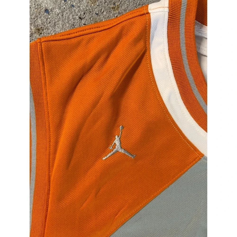 Y2K Jordan Brand 20th Anniversary Basketball Jersey XL White Orange‎ 23 Mesh